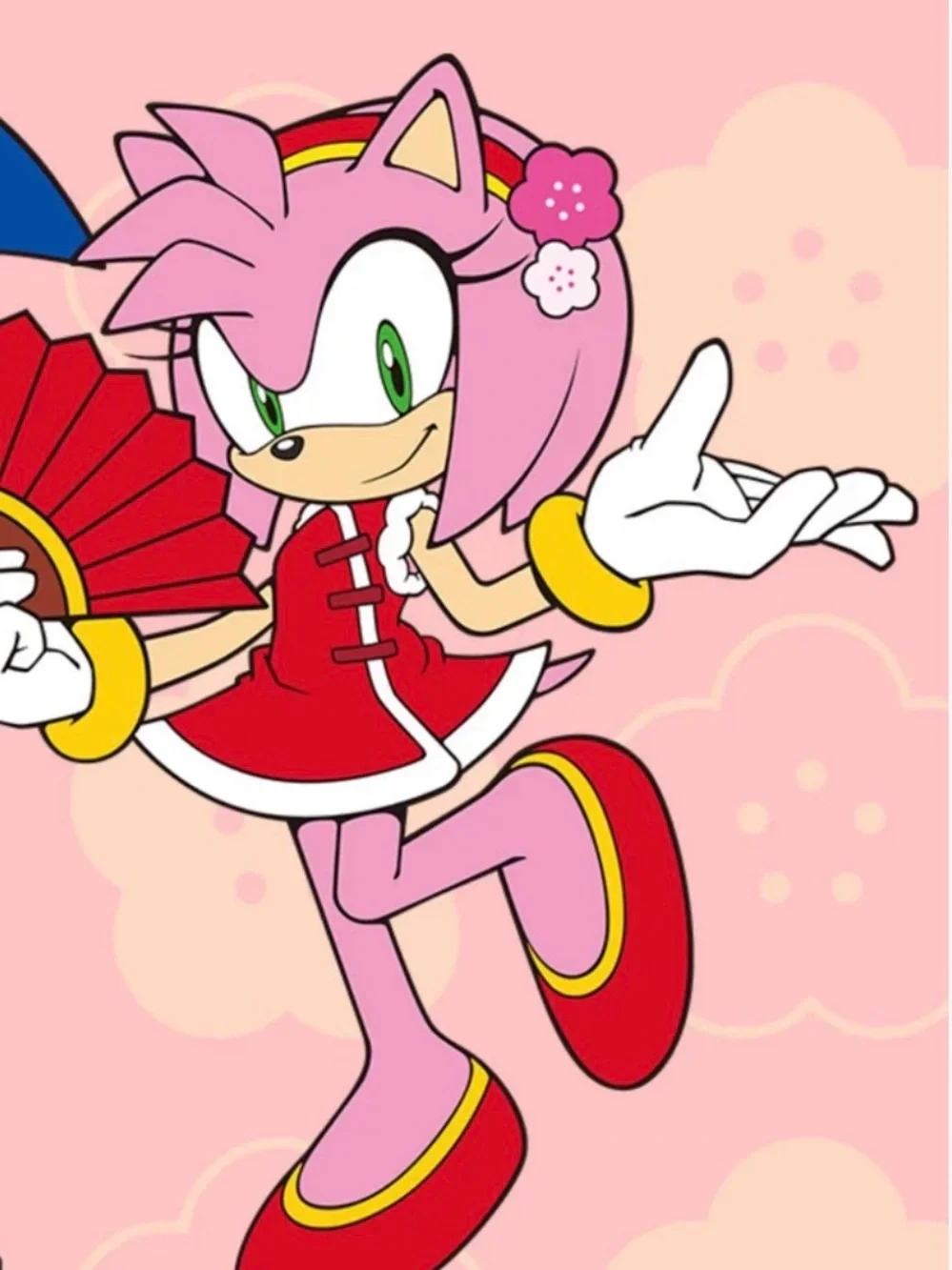 Amy Rose Red and Pink Superhero Costume Dress with Leggings